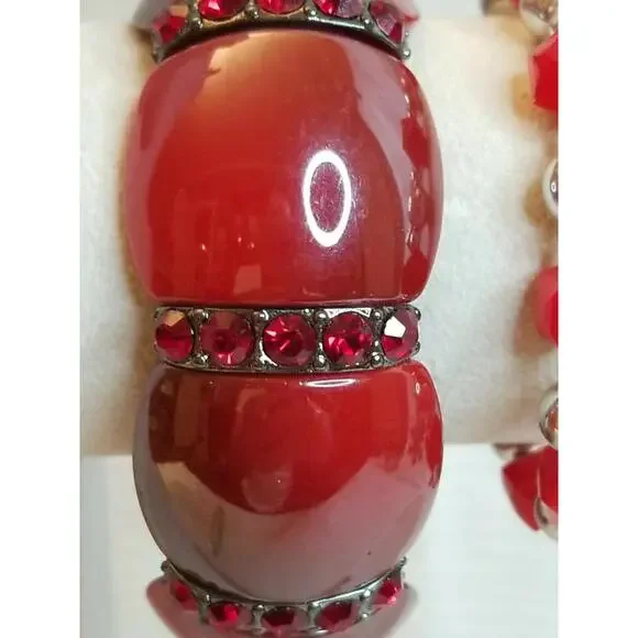Bracelet Bundle Christmas Charm/Red & Silver Stretch/NWT Charming Charlie READ - Picture 2 of 7